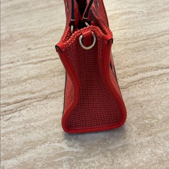 Coach Dempsey Straw Miami Tote 22 Crossbody in Red - Picture 3 of 11